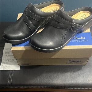 Clarks Black Leather Shoes women’s Sz 8 nib Angie Braley Clark’s collection